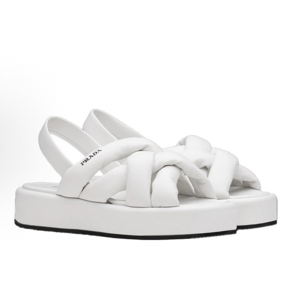 Prada White Chunky Platform Sandals - Picture 1 of 5